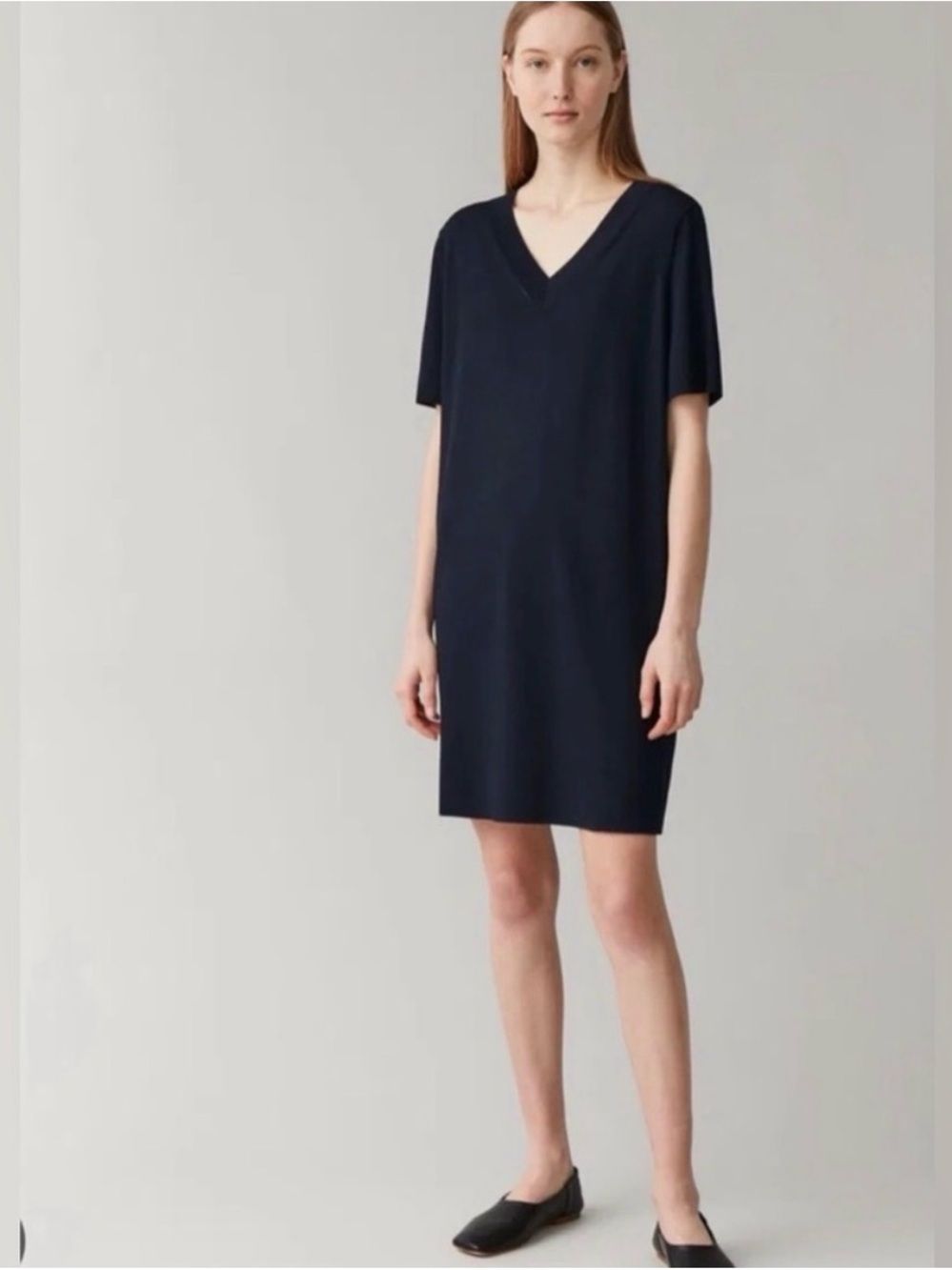 COS Navy V-Neck Shift Dress
